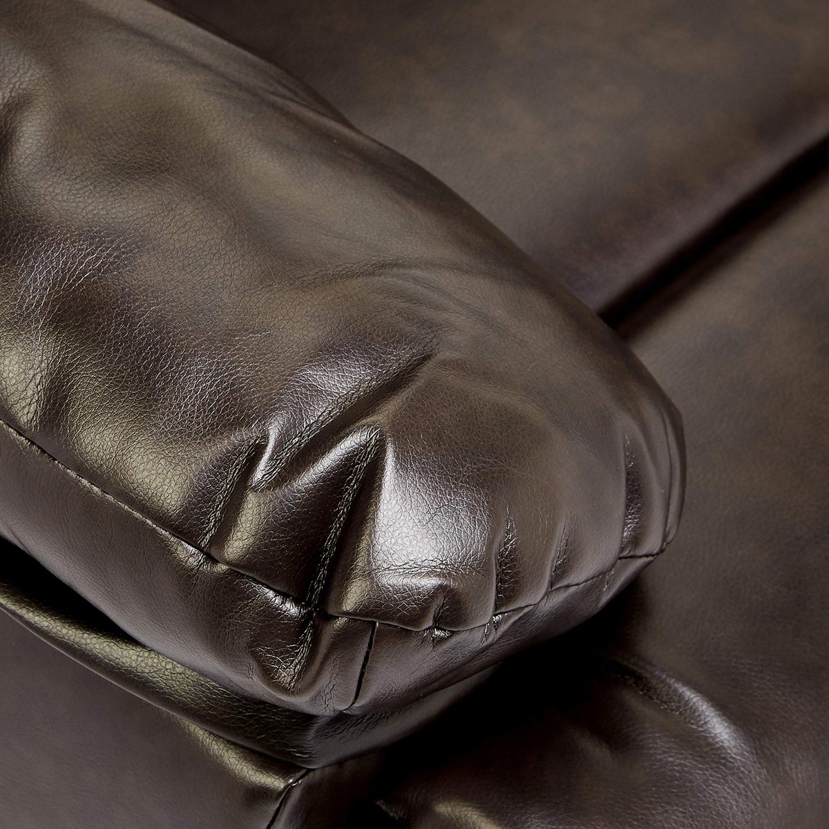 JC Home Sabadell Wall-Hugger Power-Lift Recliner with Faux-Leather Upholstery, Burnt Brûlée