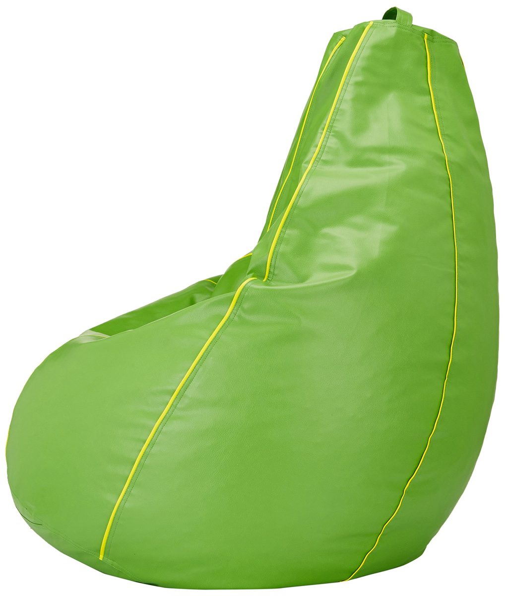 Amazon Brand - Solimo XL Bean Bag Cover (Green with Yellow Piping)