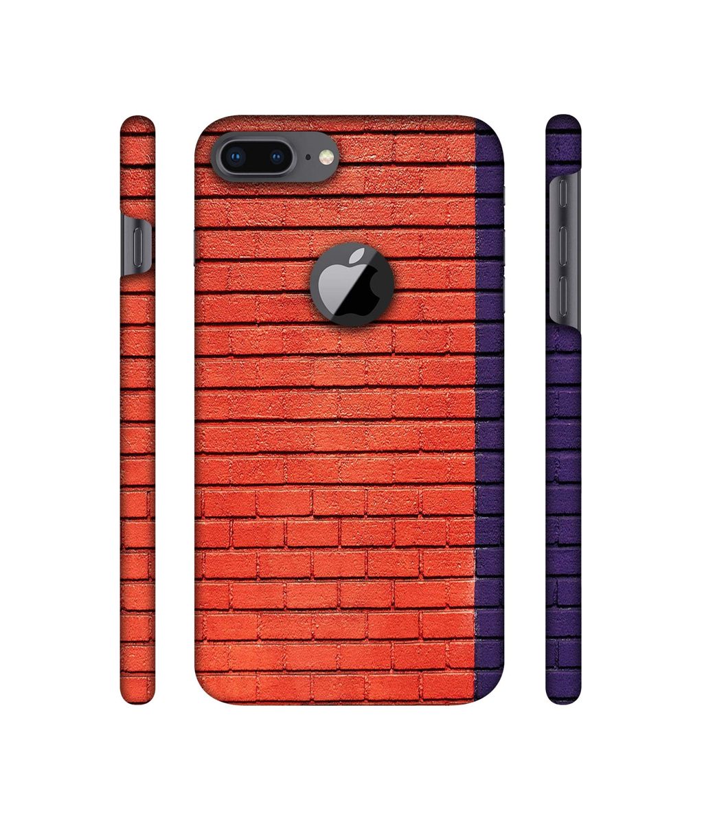 Amazon Brand - Solimo Designer Red and Purple Brick 3D Printed Hard Back Case Mobile Cover for Apple iPhone 8 Plus (with Logo Cut)