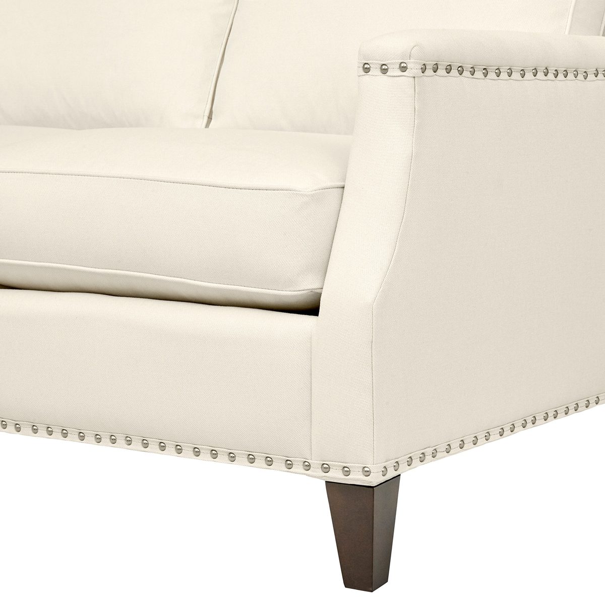 Amazon Brand – Stone & Beam Marin Studded Loveseat, 60"W, Beige