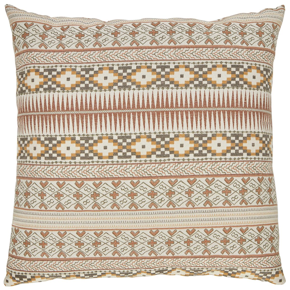 Amazon Brand – Stone & Beam Rustic Geometric Throw Pillow - 20 x 20 Inch, Earth Tones