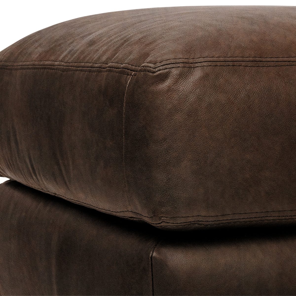 Amazon Brand – Stone & Beam Charles Classic Oversized Leather Ottoman, 31"W, Sod