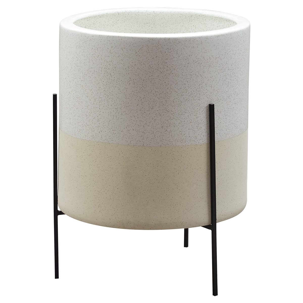 Amazon Brand – Rivet Mid-Century Ceramic Planter with Stand, 18.9"H, White