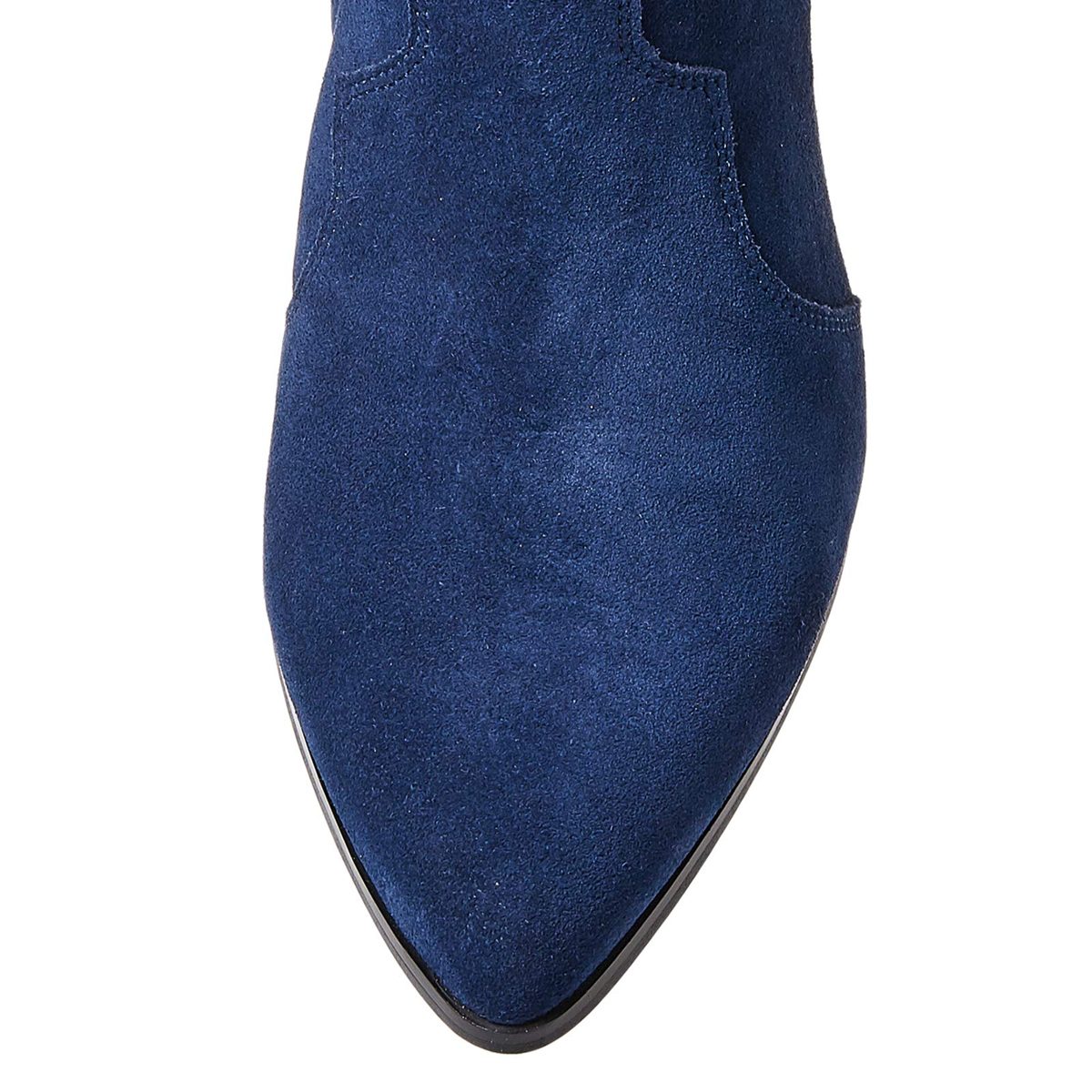 FIND Women's Ankle Boots in Suede Cowboy Style, Blue (Navy/Black), 5 UK,109921