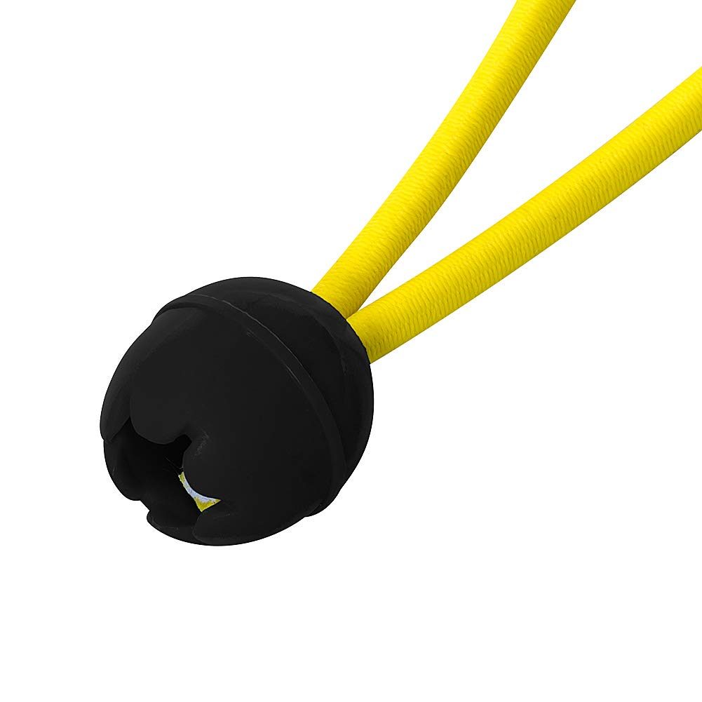 AmazonBasics 11-Inch Ball Bungee, Yellow w/Black Ball, 2-Pack (50-Piece)