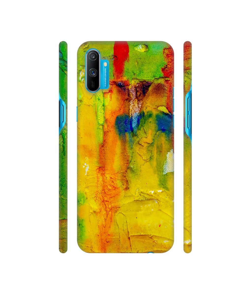 Amazon Brand - Solimo Designer Yellow and Green Paint 3D Printed Hard Back Case Mobile Cover for Realme C3