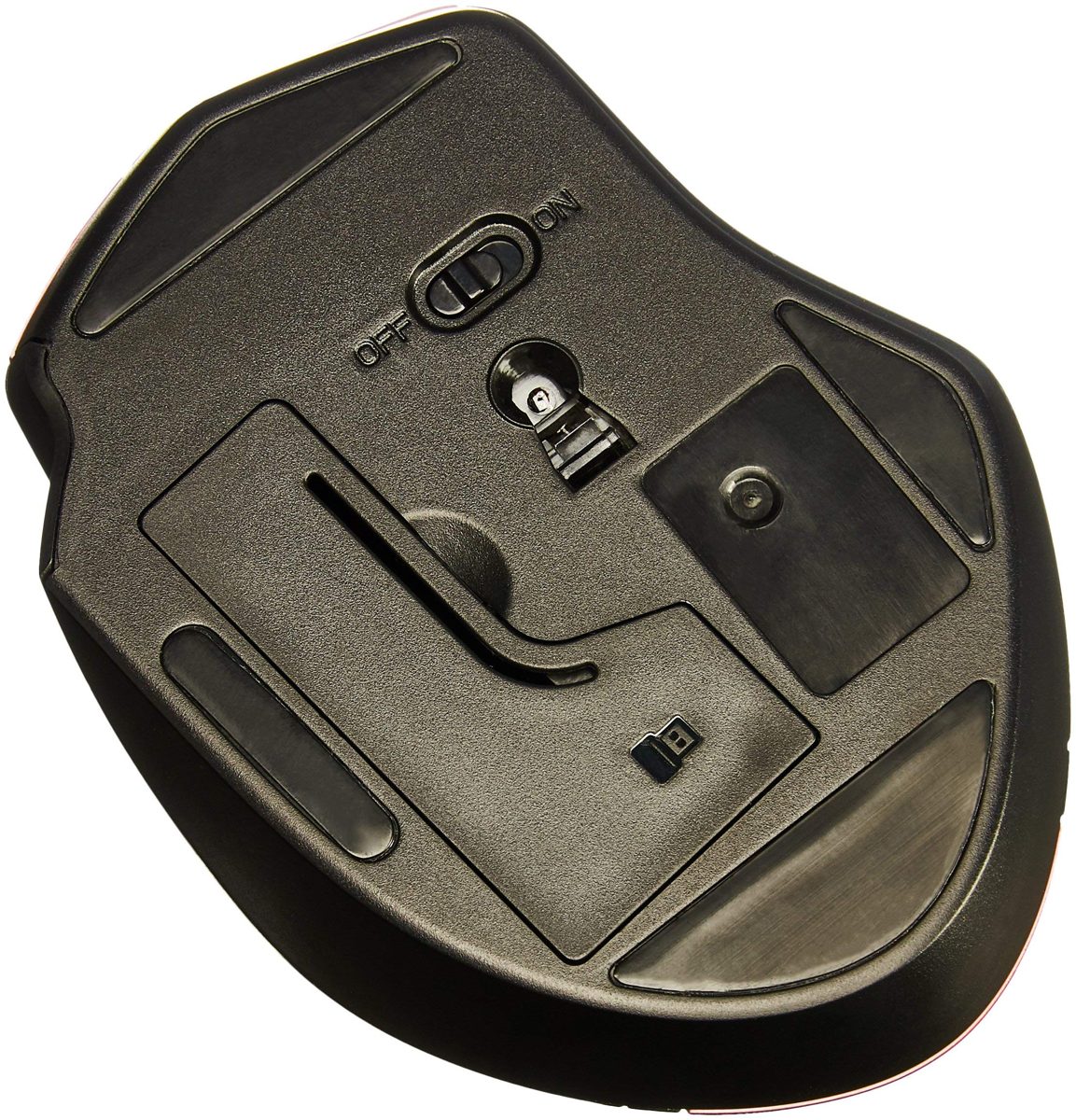 AmazonBasics Ergonomic Wireless PC Mouse - DPI adjustable - Blue (Renewed)