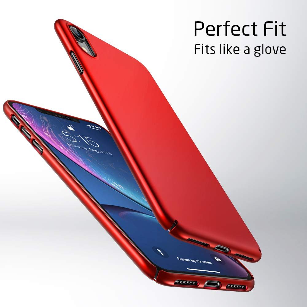 Eono iPhone XR Case,Slim Black Shock Absorption Hard TPU Cover Case [Ultra-Thin and Highly Protective] for the iPhone XR,Red