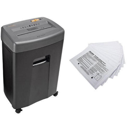 AmazonBasics 17-Sheet Cross-Cut Paper, CD, and Credit Card Shredder and Aleratec Shredder Lubricant Sheets (Pack of 12) Set