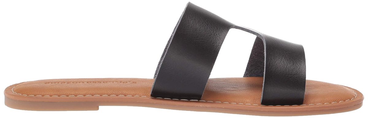 Amazon Essentials H Band Flat Sandal, Black, 8.5
