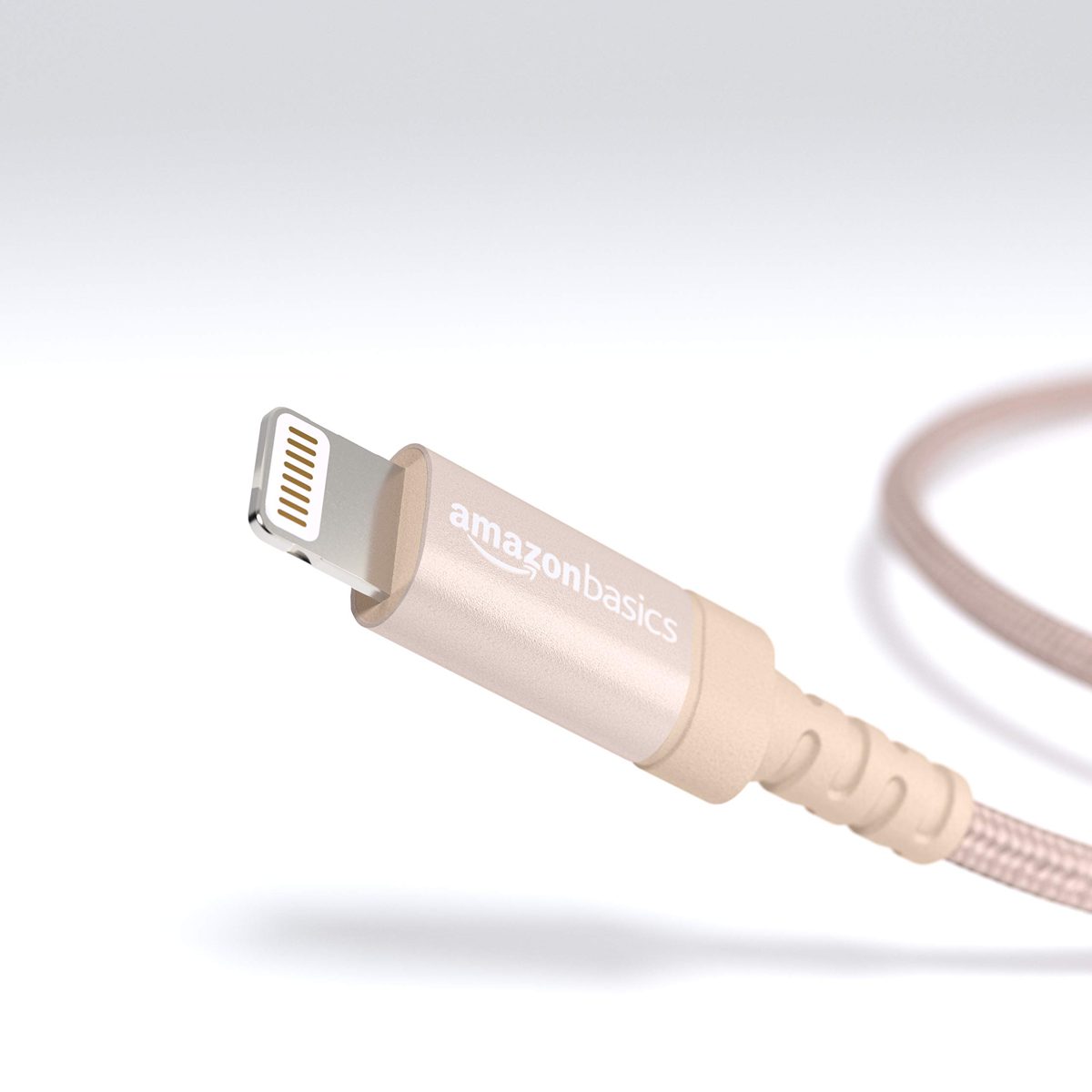 AmazonBasics Nylon Braided Lightning to USB A Cable, MFi Certified Apple iPhone Charger, Gold, 6-Foot