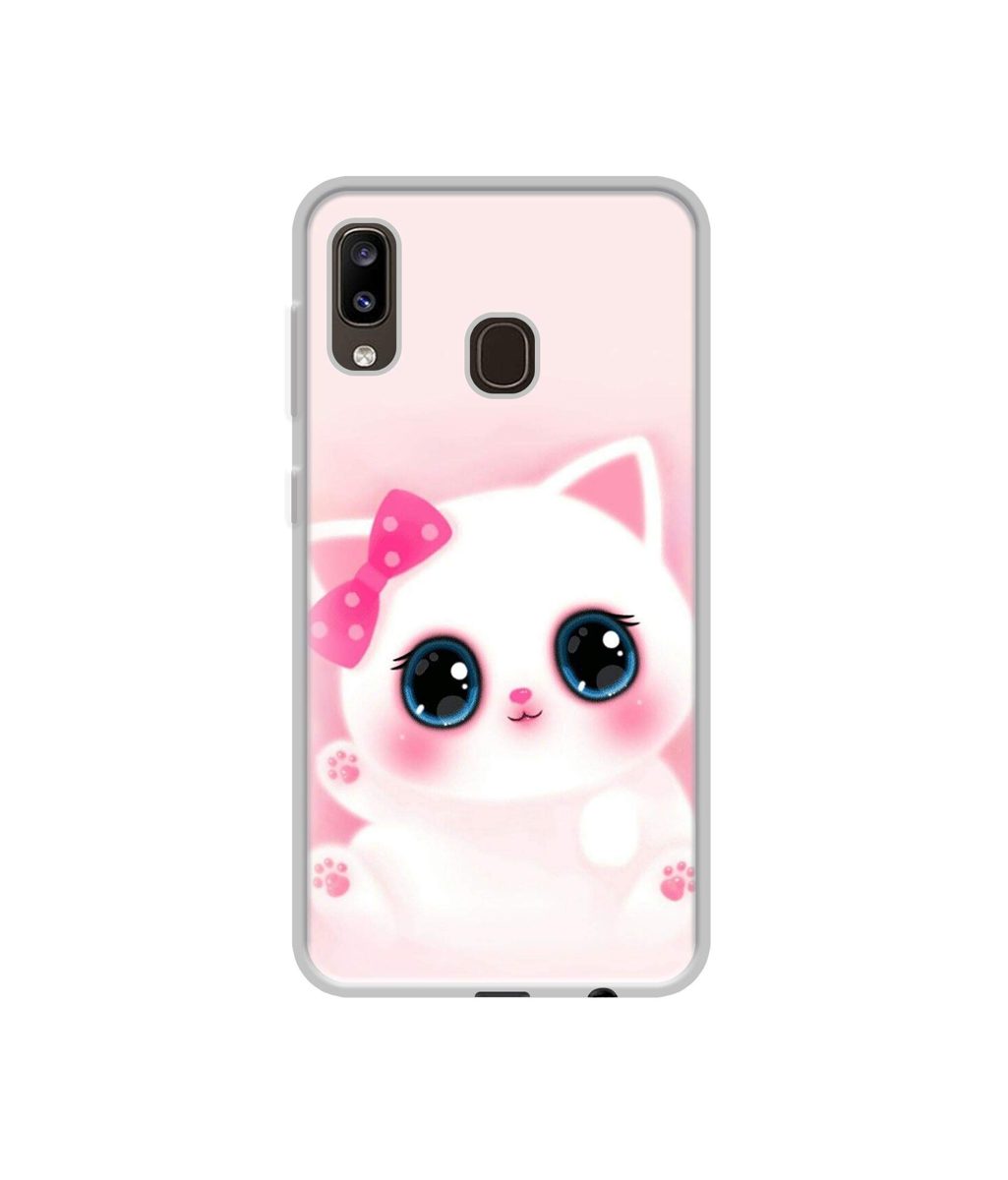 Amazon Brand - Solimo Designer Babby Kitty UV Printed Soft Back Case Mobile Cover for Samsung Galaxy A20