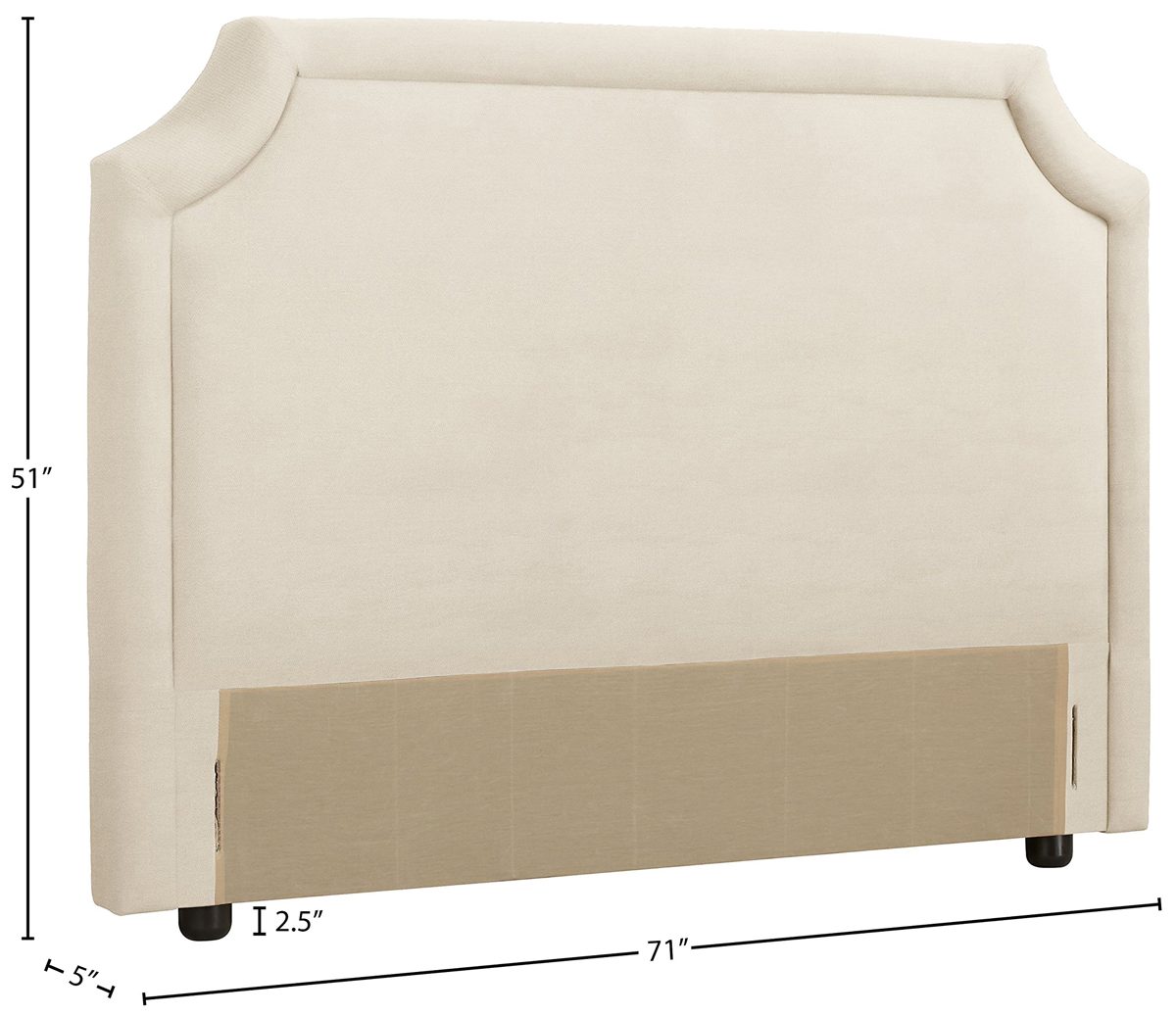 Amazon Brand – Stone & Beam Bridgewater Scalloped Queen Headboard, 71"W, Classic Cream