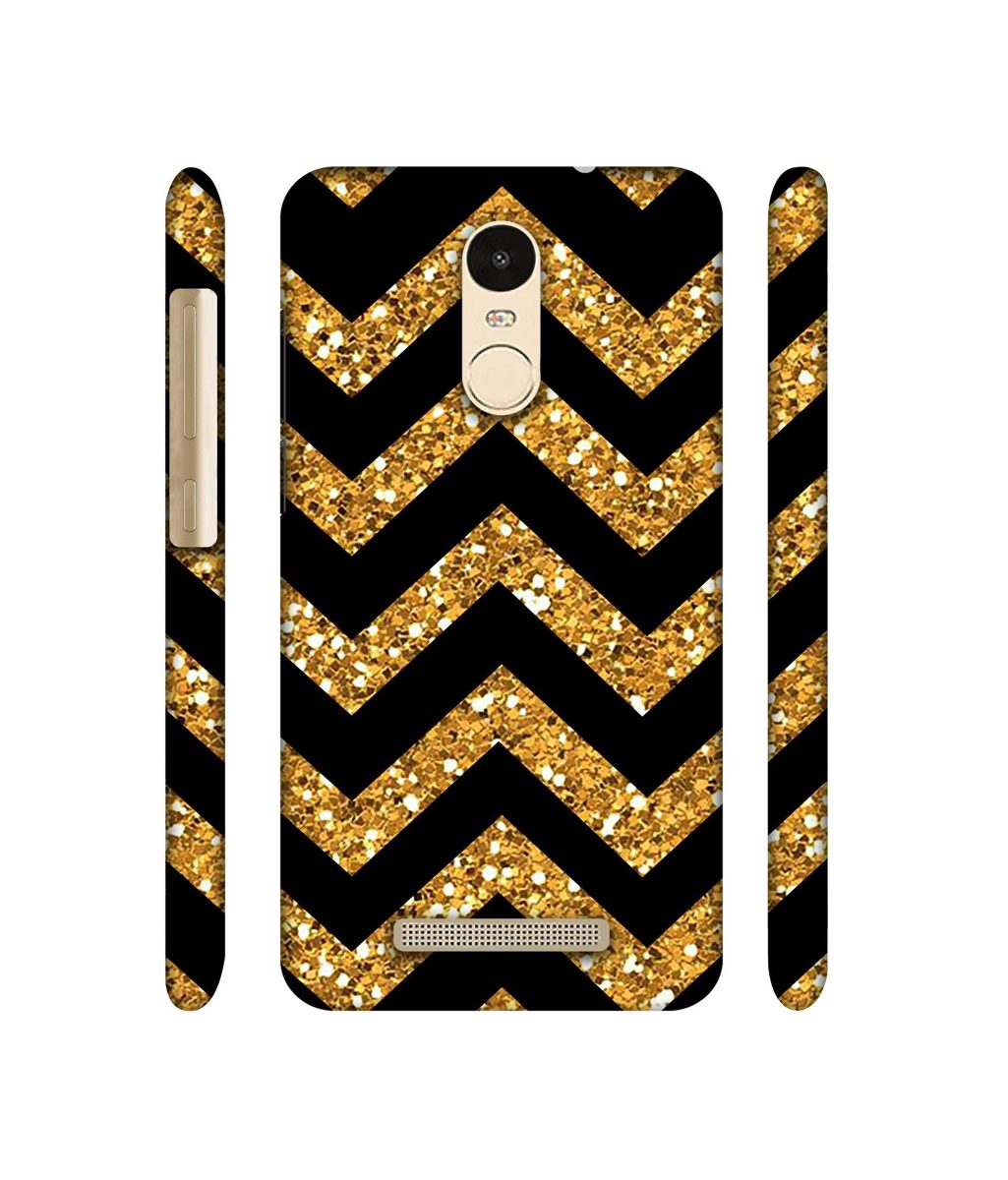 Amazon Brand - Solimo Designer Golden Zik Zak Pattern 3D Printed Hard Back Case Mobile Cover for Xiaomi Redmi Note 3