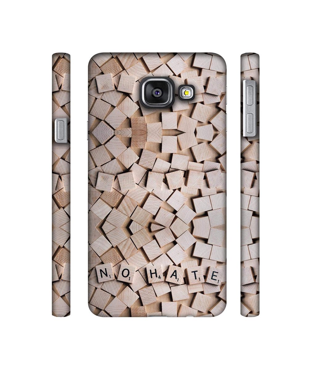 Amazon Brand - Solimo Designer No Hate On Wooden Block 3D Printed Hard Back Case Mobile Cover for Samsung Galaxy A3 (2016)