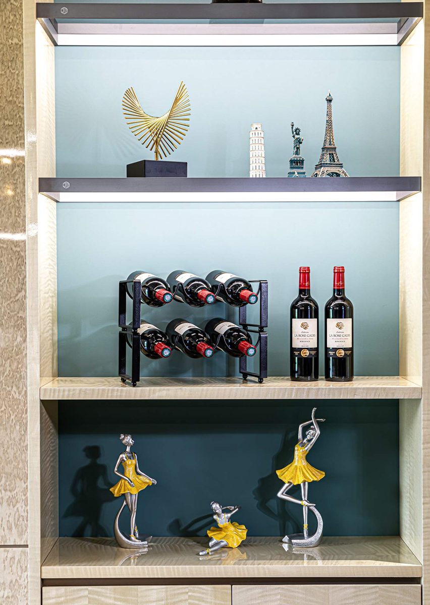 UMI. by Amazon Metal Wine Rack Free Standing, 2 Tier 6 Bottles Wine Storage Holder Racks for Home Bar
