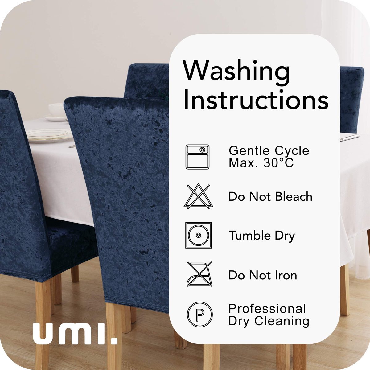 Umi Essentials Stretch Chair Covers, Soft Fabric