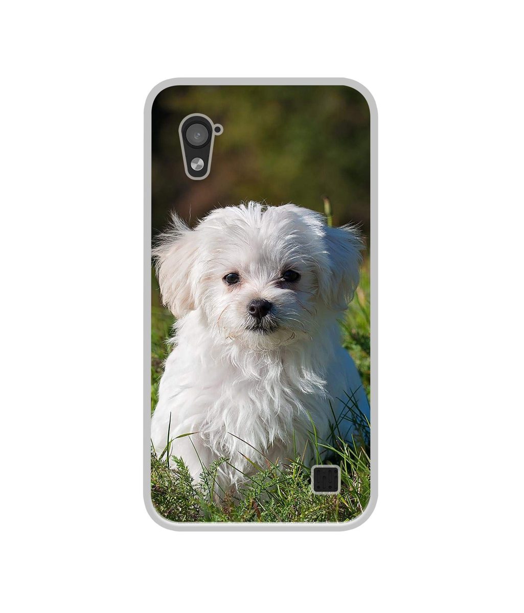 Amazon Brand - Solimo Designer White Dog UV Printed Soft Back Case Mobile Cover for Infocus M370i