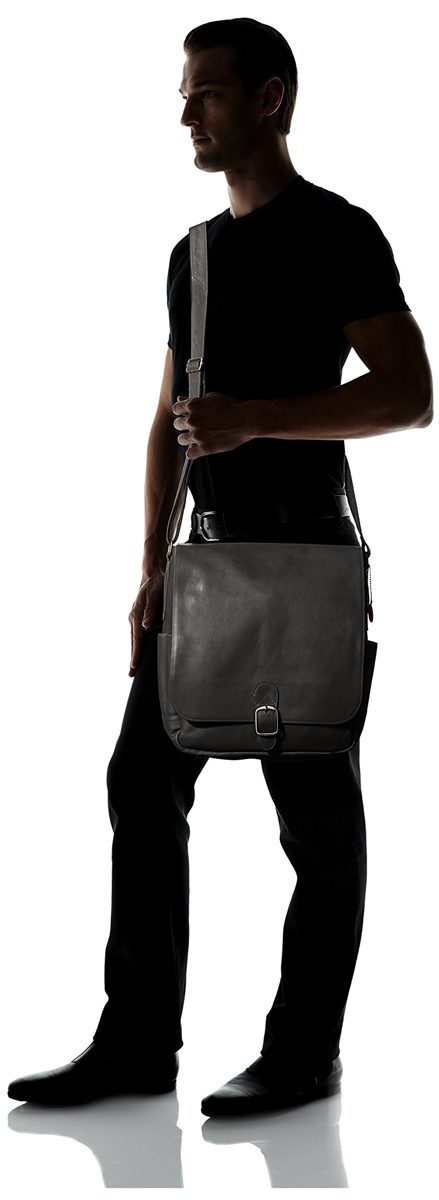 David King Men's Vertical Messenger, Black