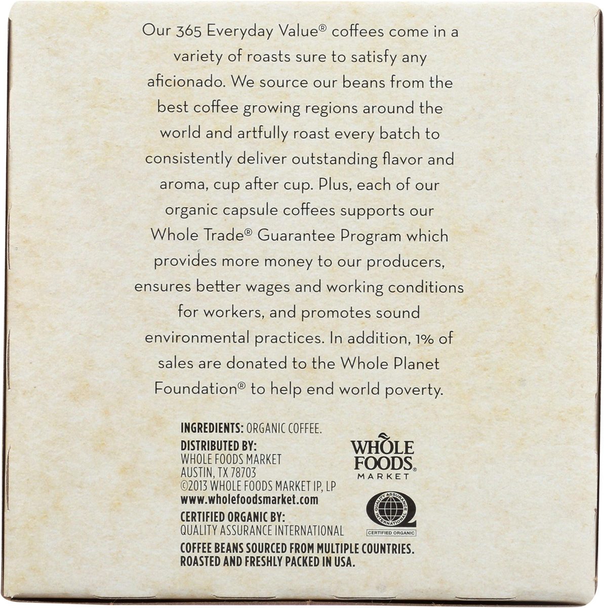 365 Everyday Value, Organic Riviera Roast Coffee Capsules, 12 ct