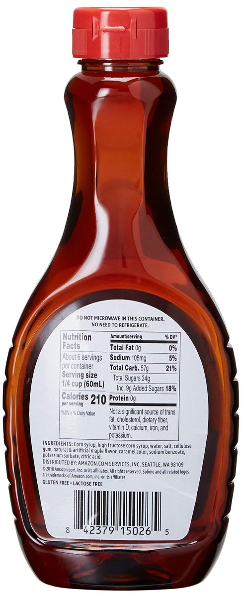 Amazon Brand - Solimo Pancake Syrup, Original Flavor, 12 FL OZ
