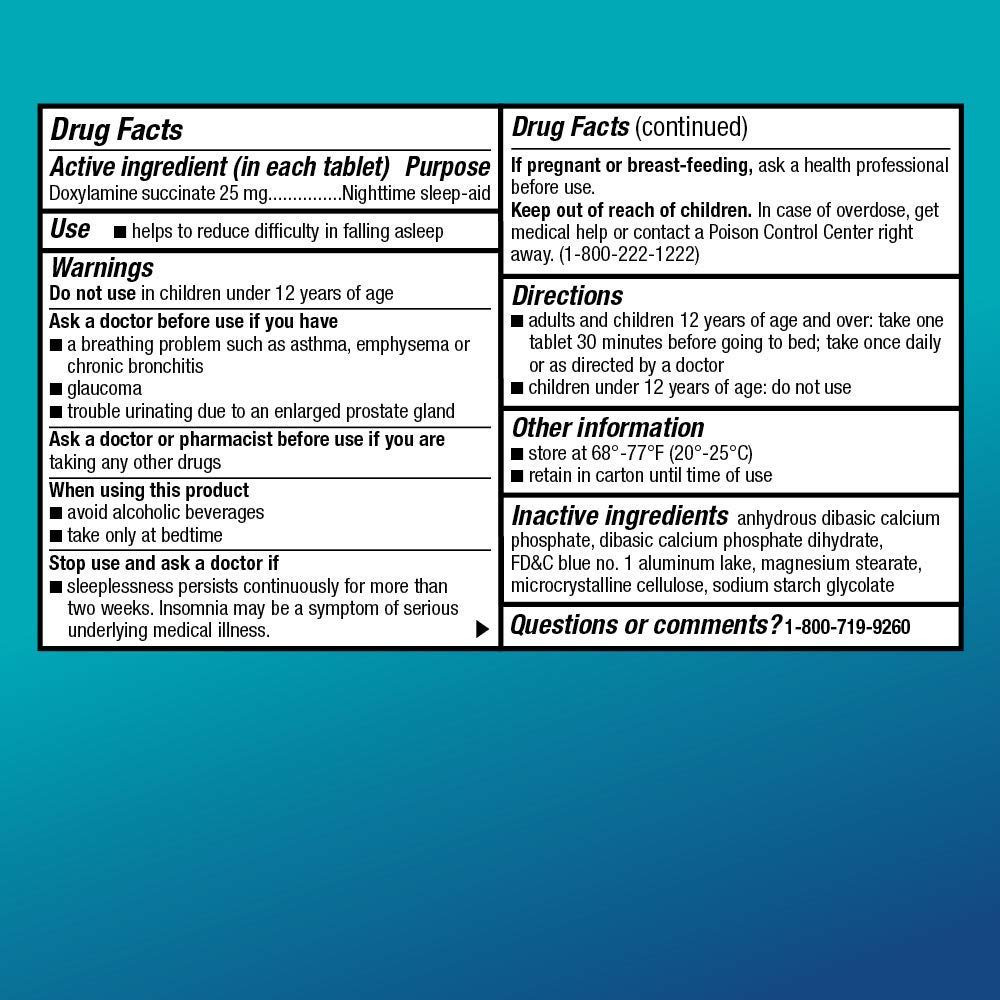 Amazon Basic Care Sleep Aid Tablets, Doxylamine Succinate Tablets, 25 mg, Nighttime Sleep Aid to Help You Fall Asleep, 96 Count