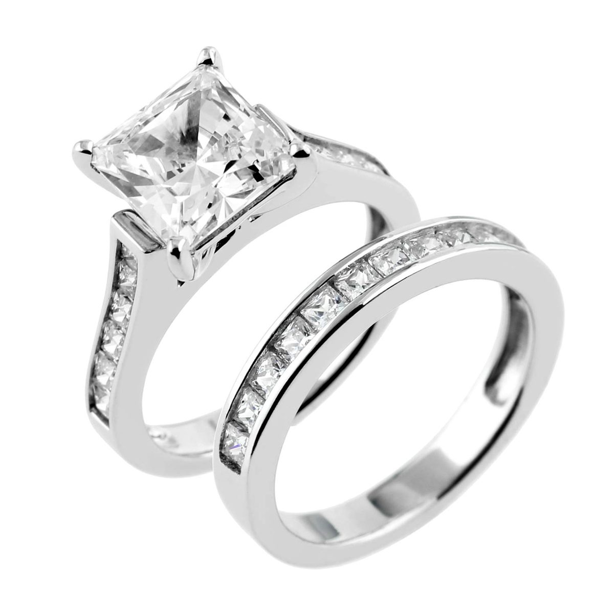 [Find] Amazon Collection Platinum Lycra Solid Sterling Silver kyu-bikkuzirukoniaburaidaruringusetto, Size 14