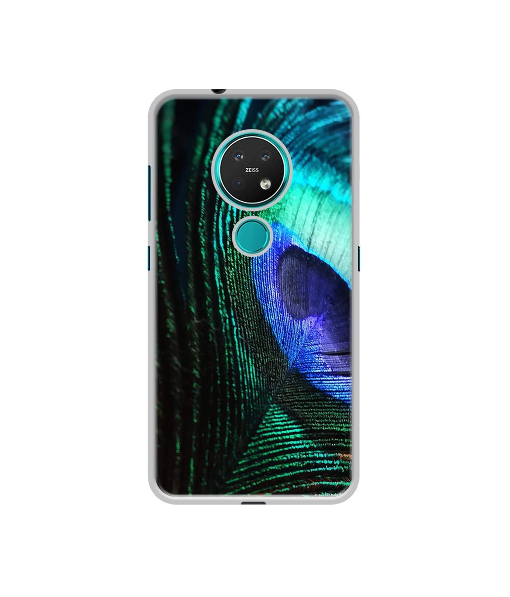 Amazon Brand - Solimo Designer Peacock Feather UV Printed Soft Back Case Mobile Cover for Nokia 7.2