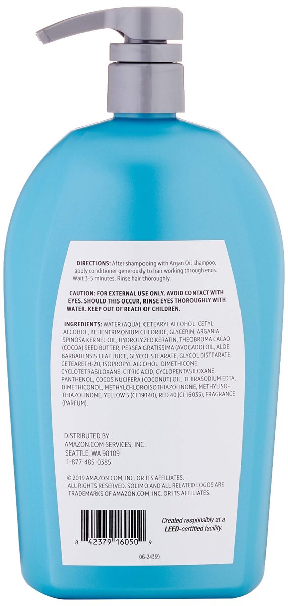 Amazon Brand - Solimo Argan Oil Conditioner, 33.8 fl. oz
