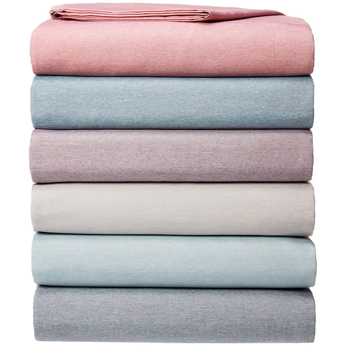 AmazonBasics Chambray Flat Sheet, 280 x 320 + 10 cm - Cool Aqua