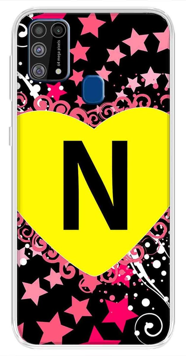Amazon Brand - Solimo Designer Multicolor Heart Pattern Alphabet-N Printed Soft Back Case Mobile Cover for Samsung Galaxy M31