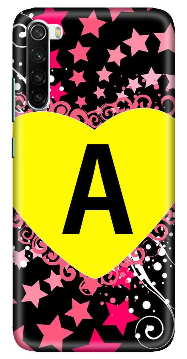 Amazon Brand - Solimo Designer Heart Pattern Alphabet-A 3D Printed Hard Back Case Mobile Cover for Xiaomi Redmi Note 8