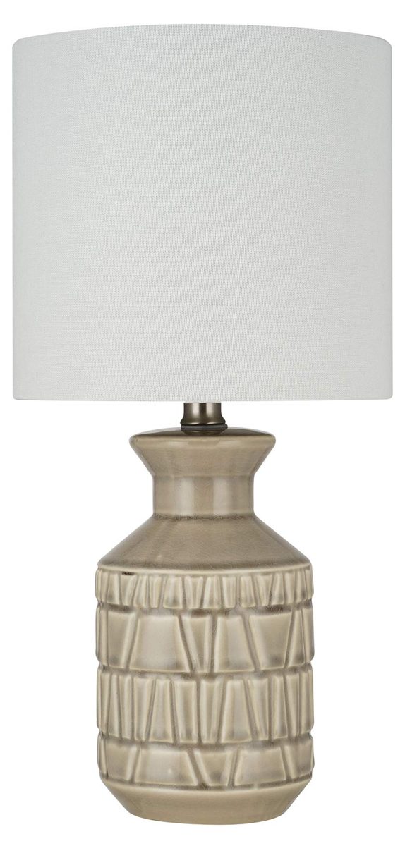 Amazon Brand – Stone & Beam Ceramic Table Lamp, 18"H, Crackle Cream
