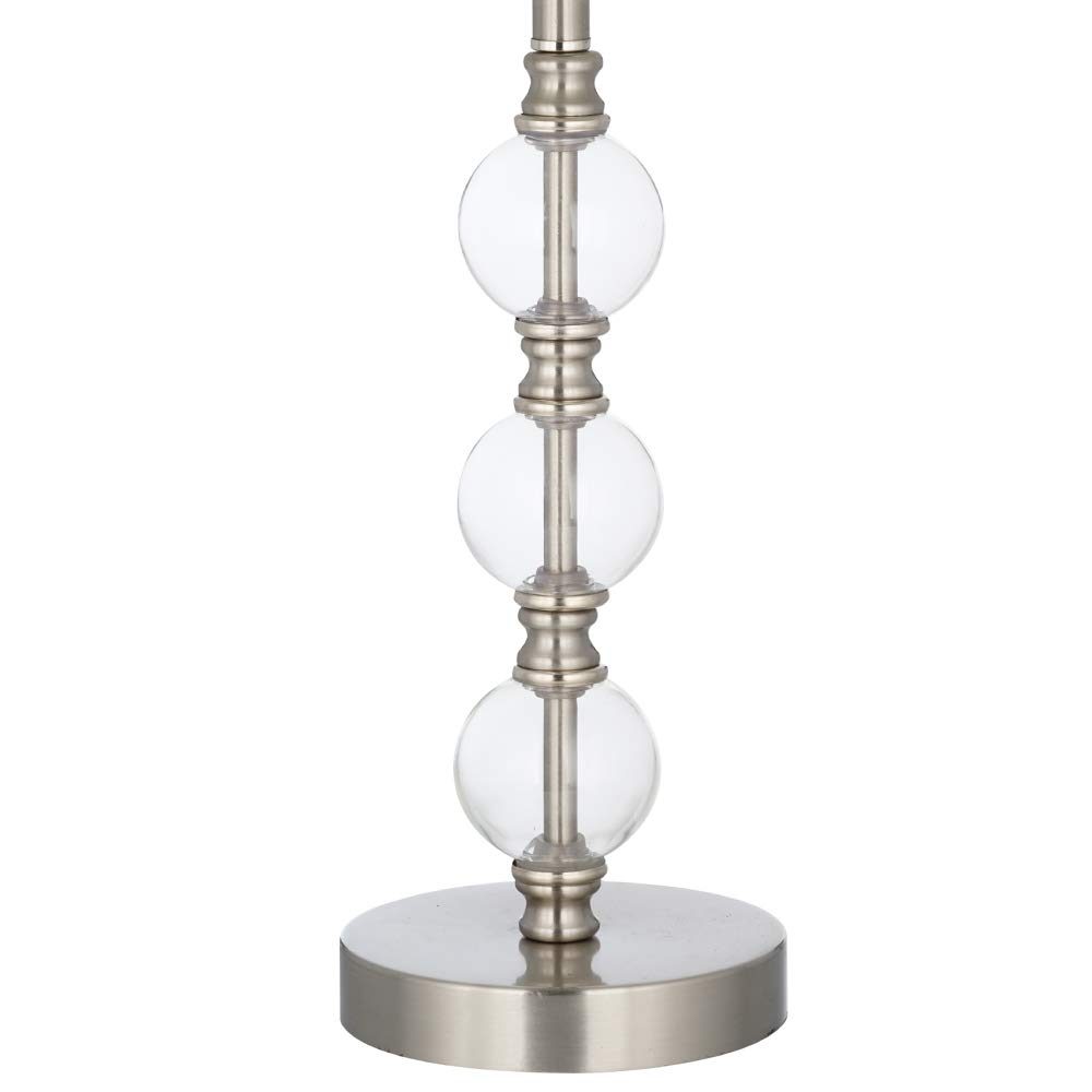 Amazon Brand – Ravenna Home Modern Stacked Ball Desk Table Lamp with LED Light Bulb - 23.25 Inches, Brushed Steel with Clear Glass