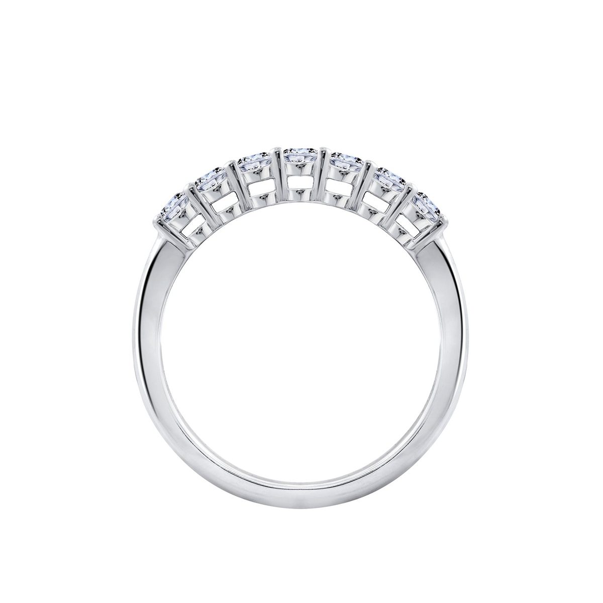 Platinum-Plated Sterling Silver 7-Stone Ring made with Swarovski Zirconia (1/2 cttw), Size 8