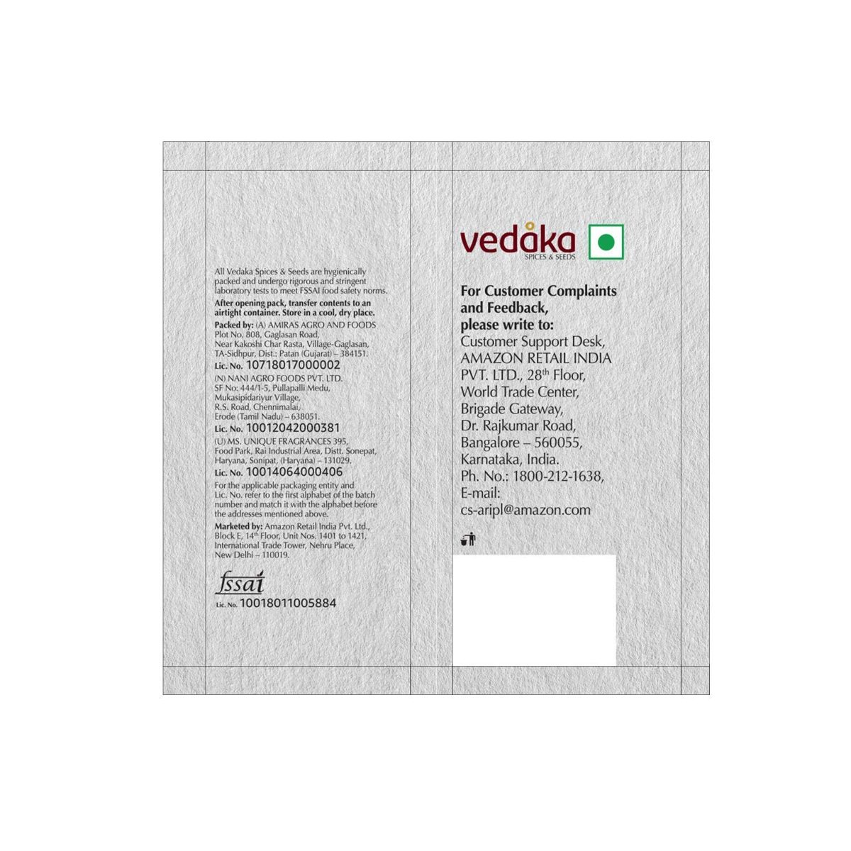 Amazon Brand - Vedaka Carom (Ajwain), 50g