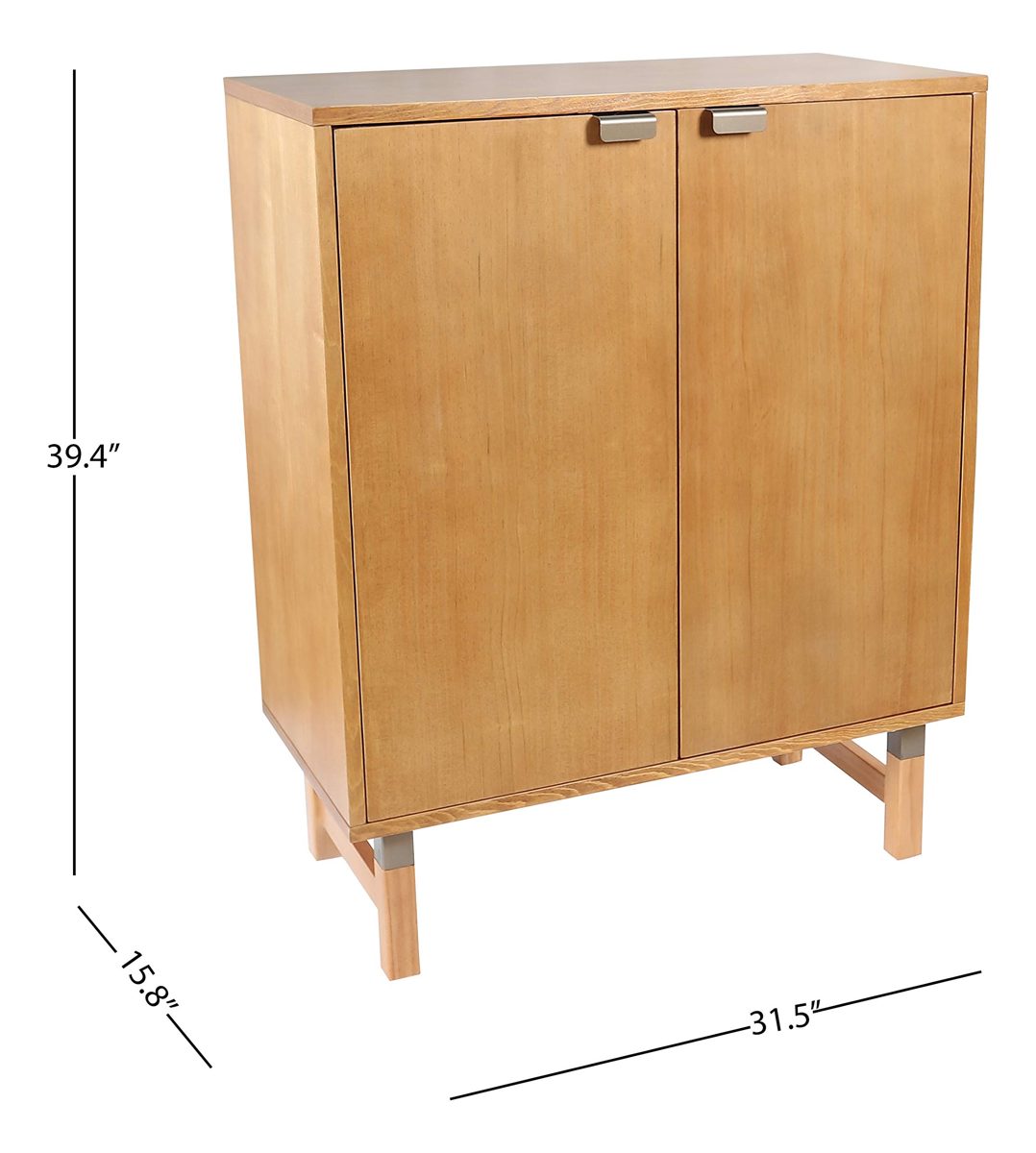 Amazon Brand – Rivet Mid-Century Modern Pine Bar Cabinet, 31.5"W, Brown