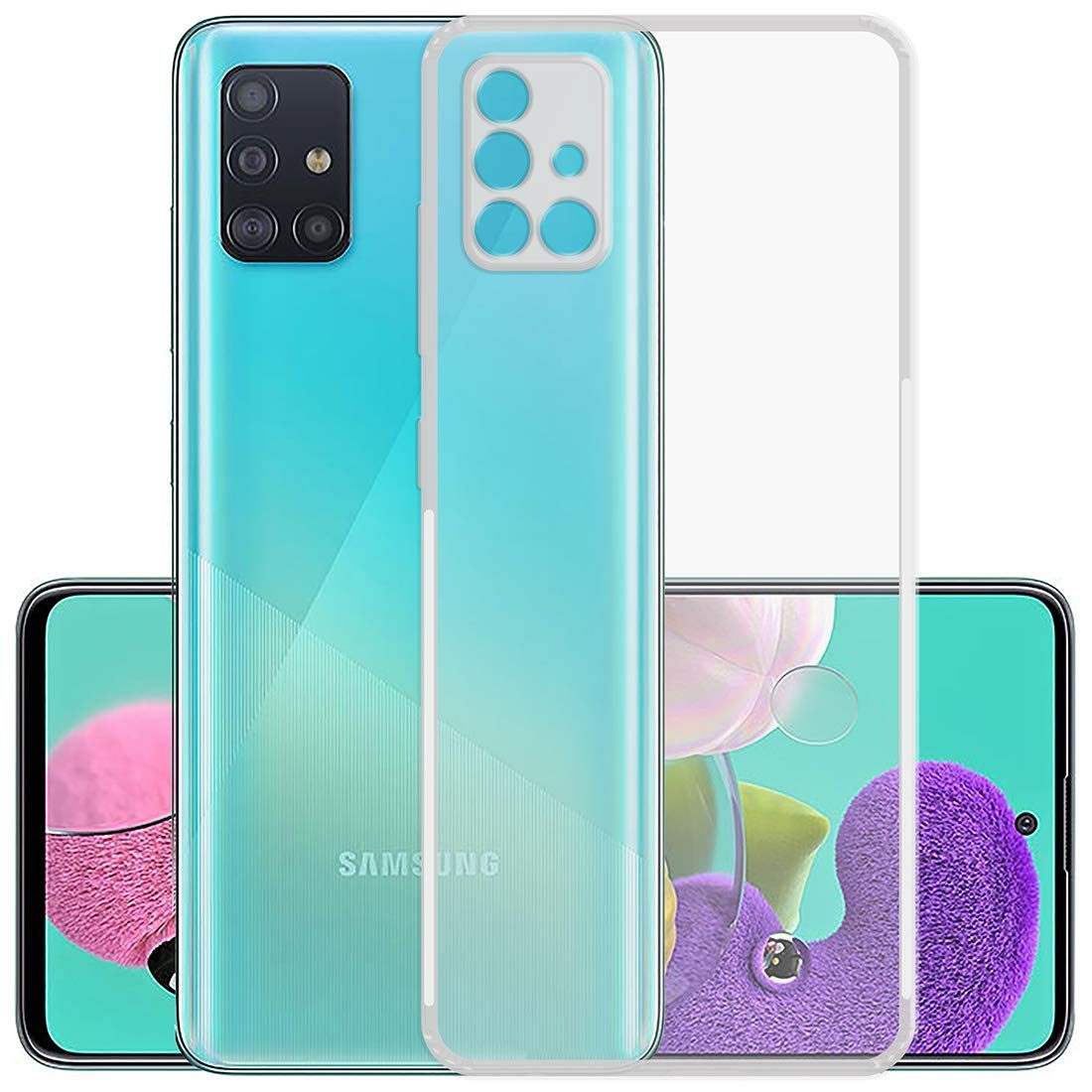 Amazon Brand - Solimo Anti Dust Plug Mobile Cover (Soft & Flexible Back case), for Samsung Galaxy A51 (Transparent)