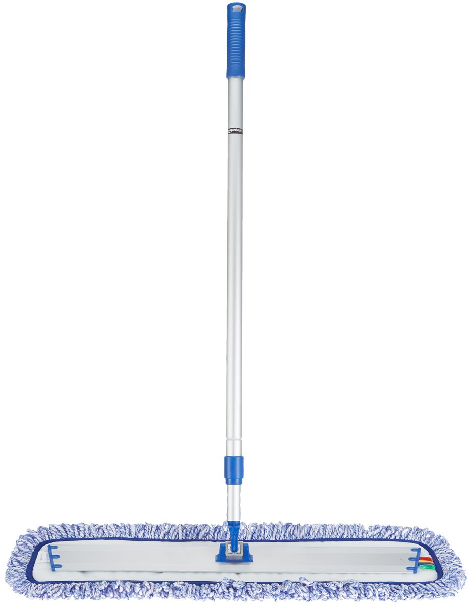 AmazonBasics Microfiber Dust Mop Cleaning Pad With Loops, 24 Inch, 12-Pack
