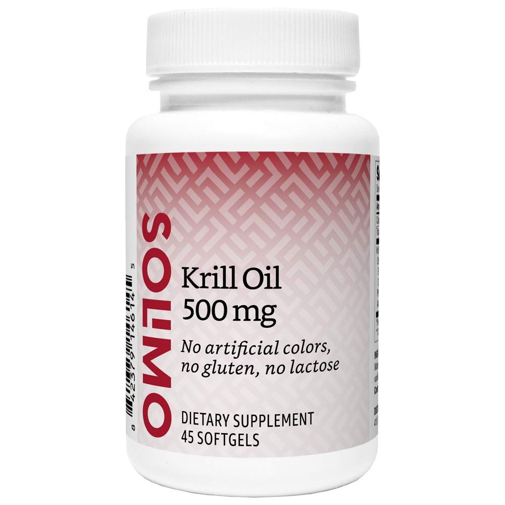 Amazon Brand - Solimo Krill Oil 500mg (115mg Omega 3 Fatty Acids), 45 Softgels, 45-Day Supply