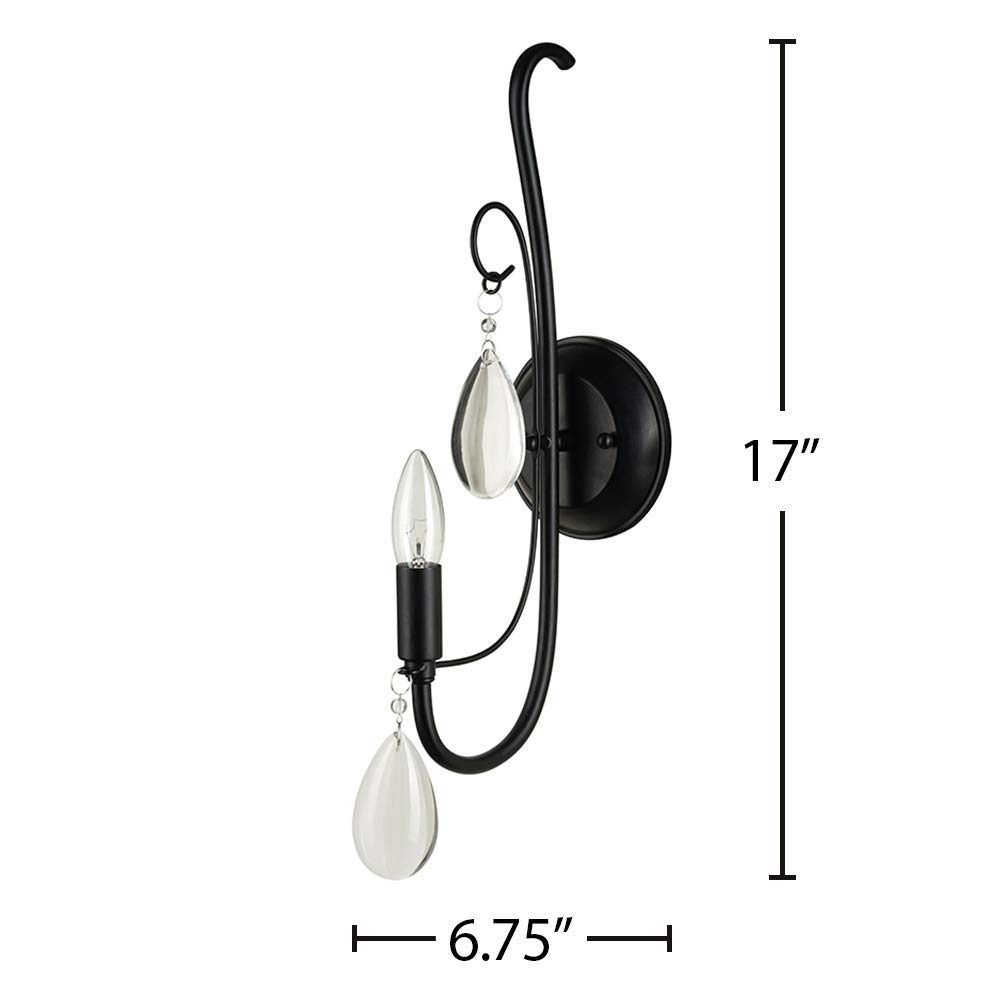 Amazon Brand – Ravenna Home Scroll Decor Wall Sconce with LED Light Bulb, 17"H, Dark Bronze