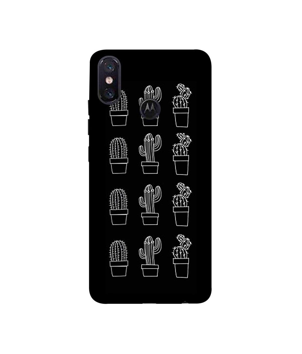 Amazon Brand - Solimo Designer Cactus Design 3D Printed Hard Back Case Mobile Cover for Motorola One Power