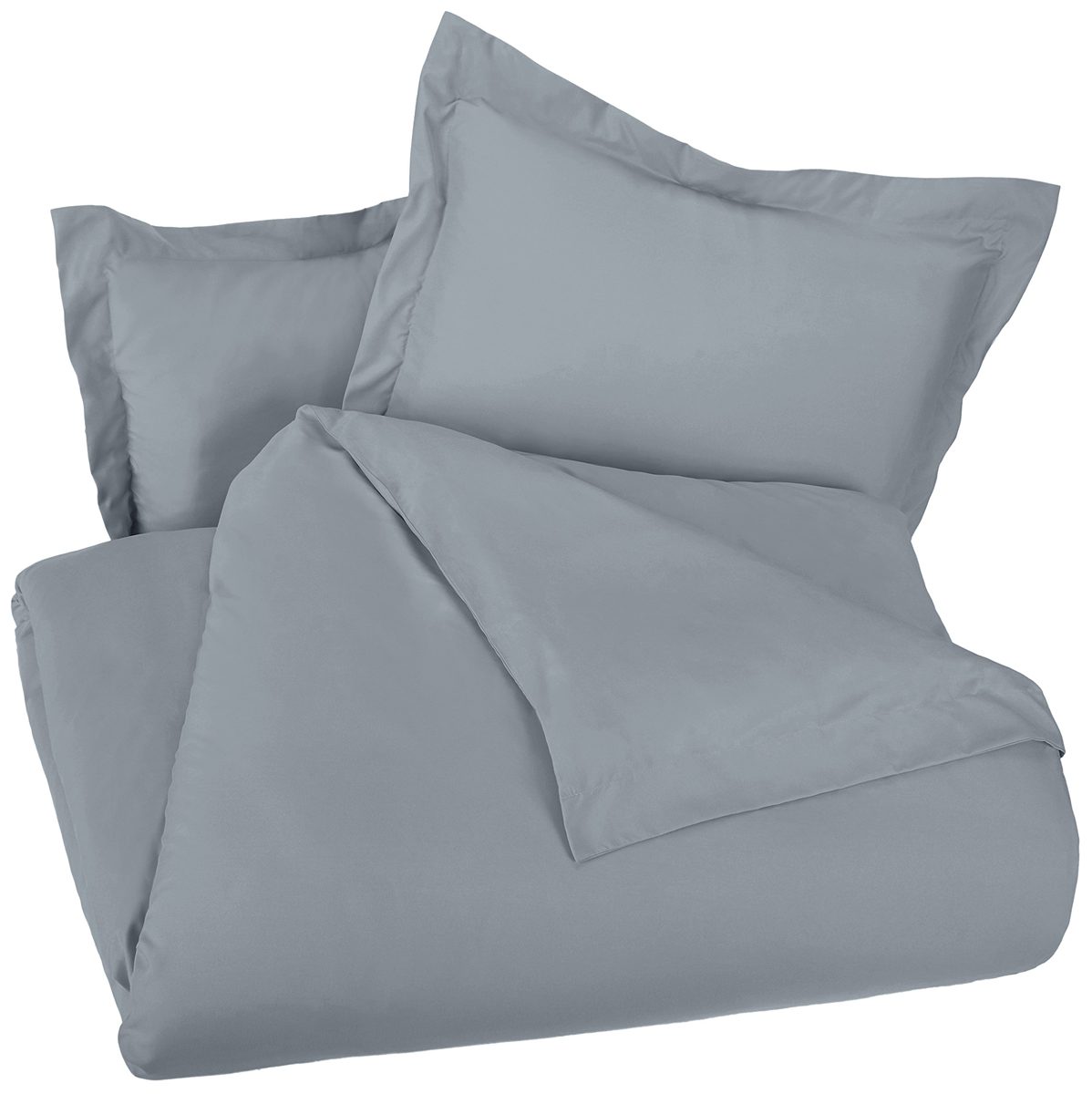 AmazonBasics Light-Weight Microfiber Duvet Cover Set with Snap Buttons - Full/Queen, Dark Grey