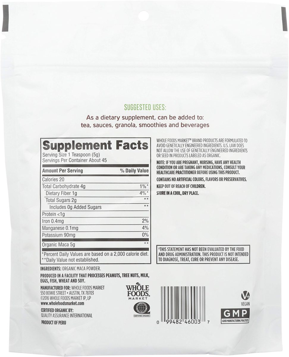 Whole Foods Market, Organic Maca Powder, 8 oz