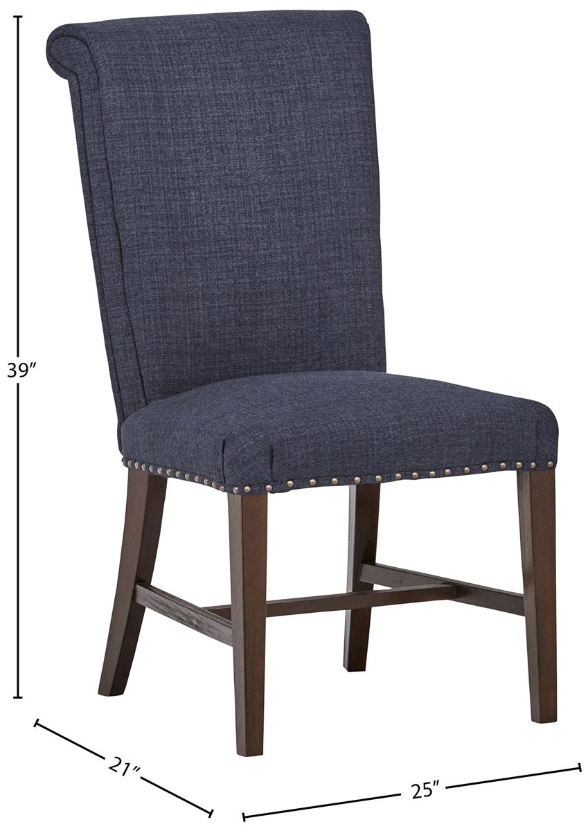 Amazon Brand – Stone & Beam Jenny High-Back Dining Room Kitchen Chairs, 39 Inch Height, Set of 2, Slate Grey