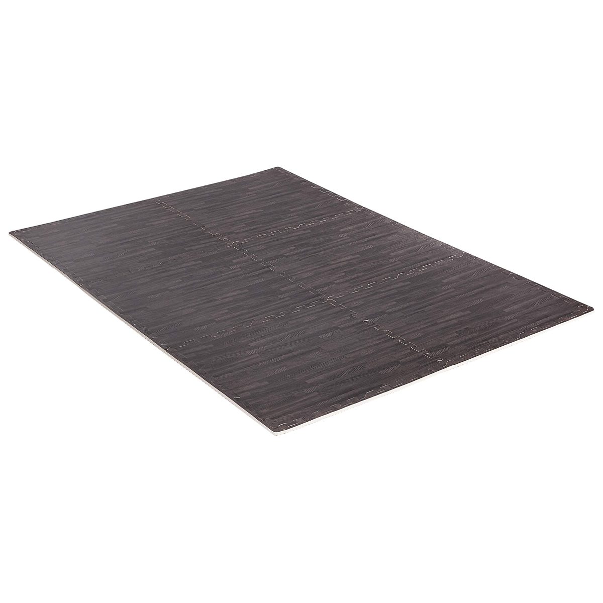 AmazonBasics Wood Print Puzzle Mat, Black