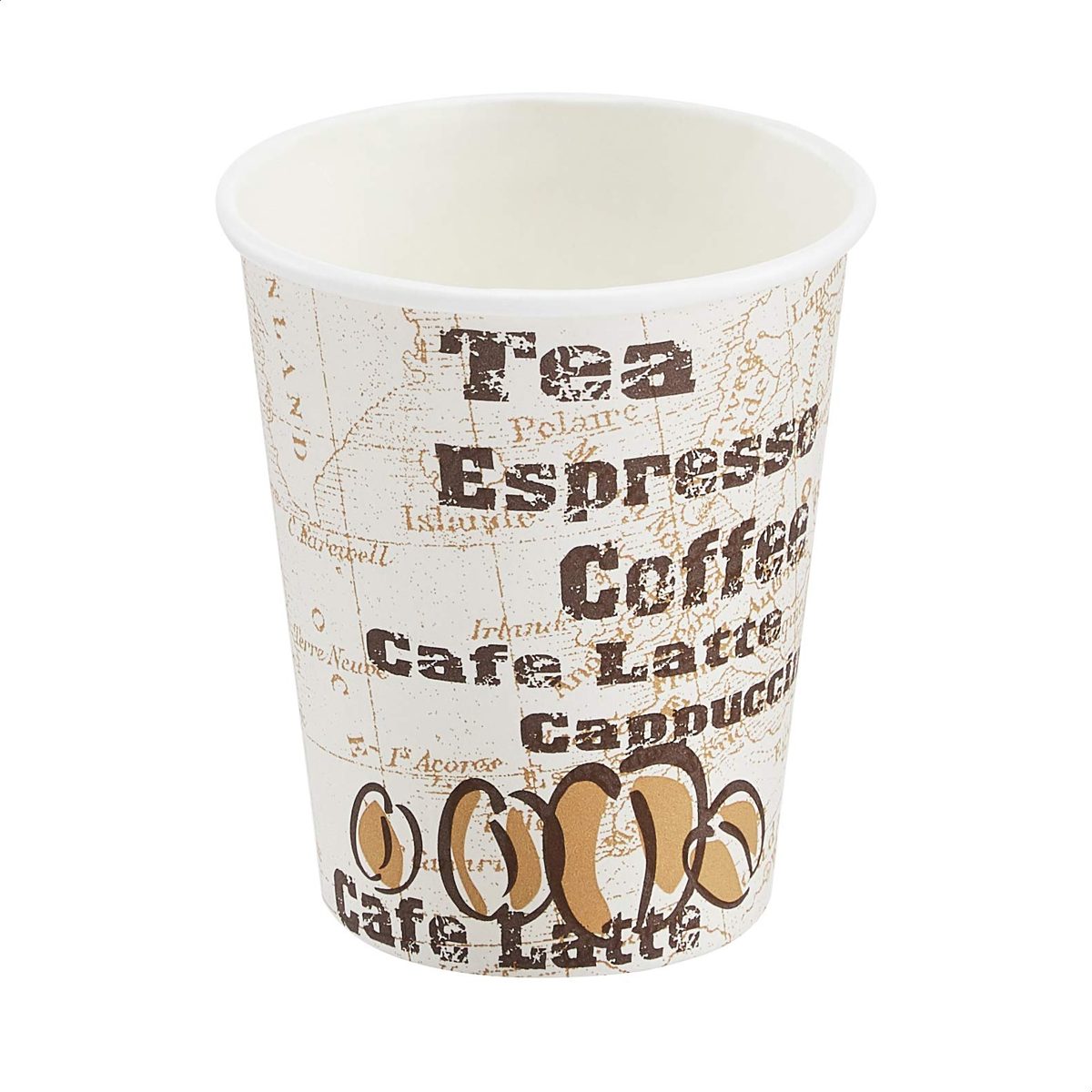 AmazonBasics Single Wall Hot Cup, Café Design, 8 oz, 100-Count