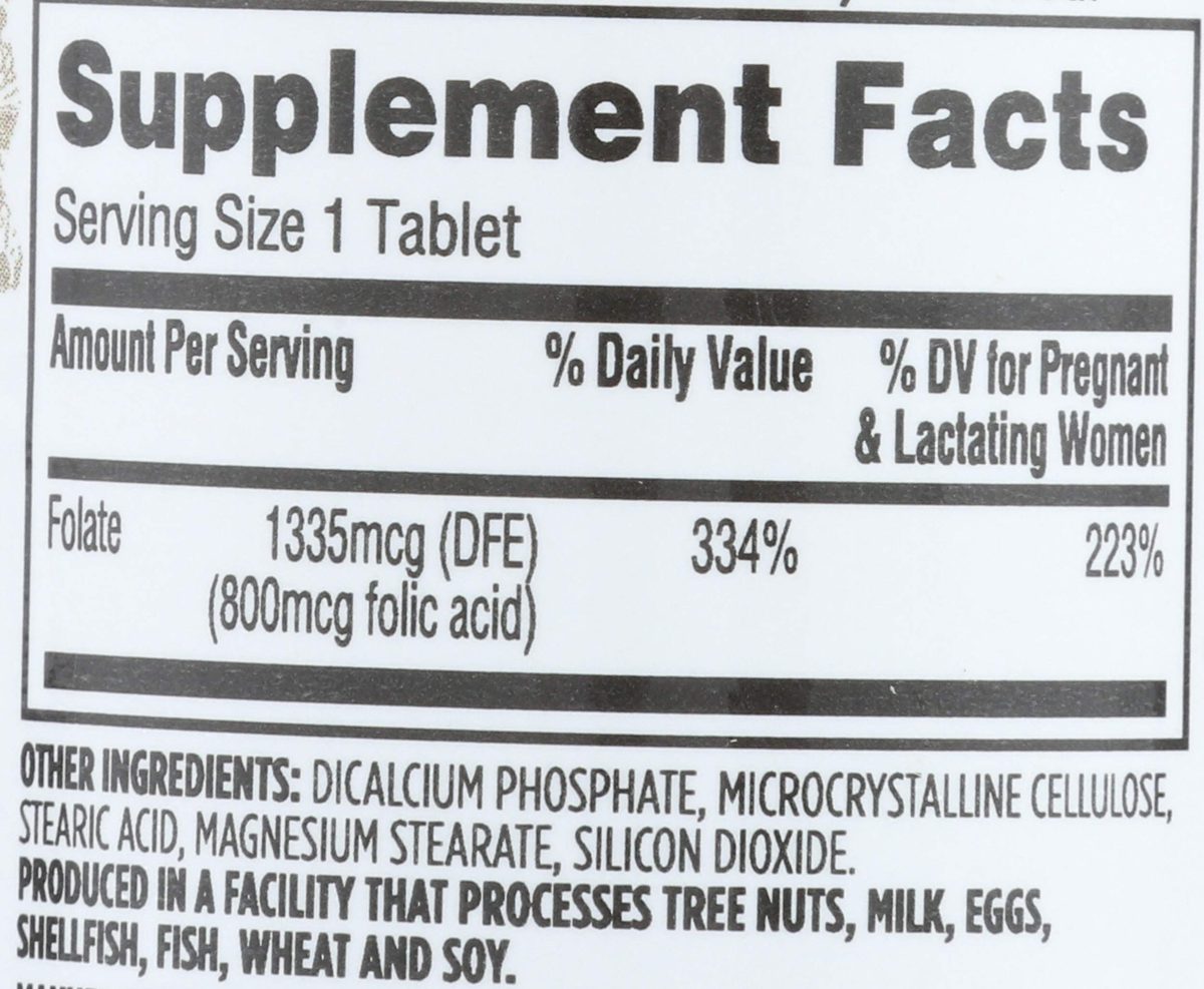 365 Everyday Value, Folic Acid 800mcg, 250 ct