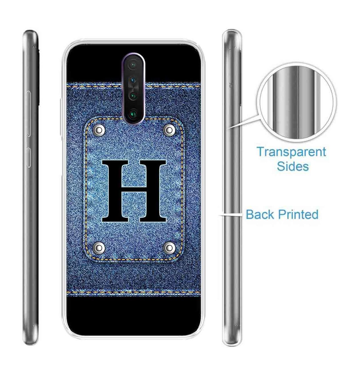 Amazon Brand - Solimo Designer Multicolor Button Jeans Alphabet-H Printed Soft Back Case Mobile Cover for Poco X2 / Xiaomi Redmi K30
