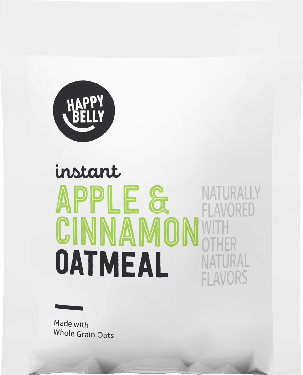 Amazon Brand - Happy Belly Instant Oatmeal, Apple and Cinnamon, 20 Packets (Previously Solimo)